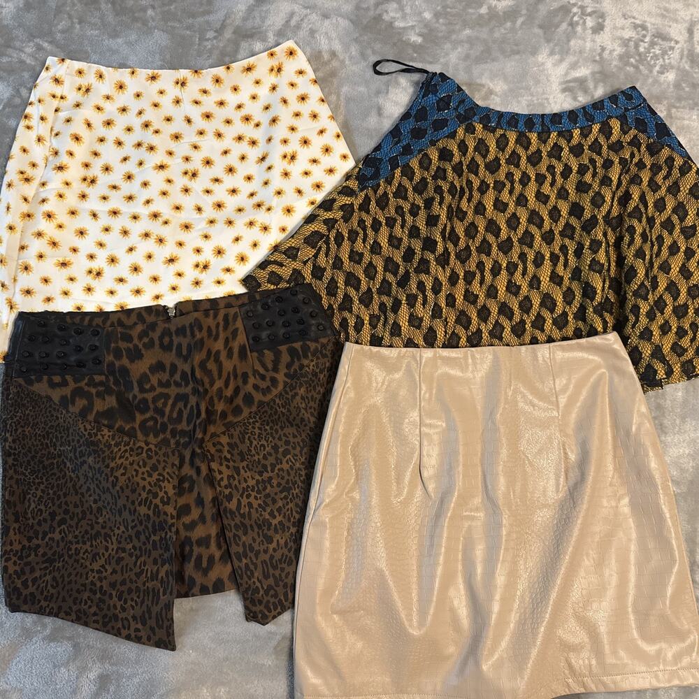 Lot Of 4 Mini Skirts SMALL Waist 26-29 Some new Fit your mood lot Stylish Casual